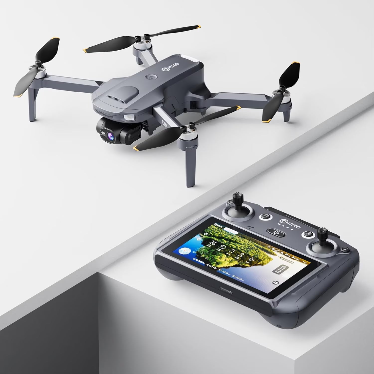 F24 Pro GPS Drones for Adults with Camera, 4K RC Drone with 30-Min Flight and 1600 Ft Range, Foldable, Black