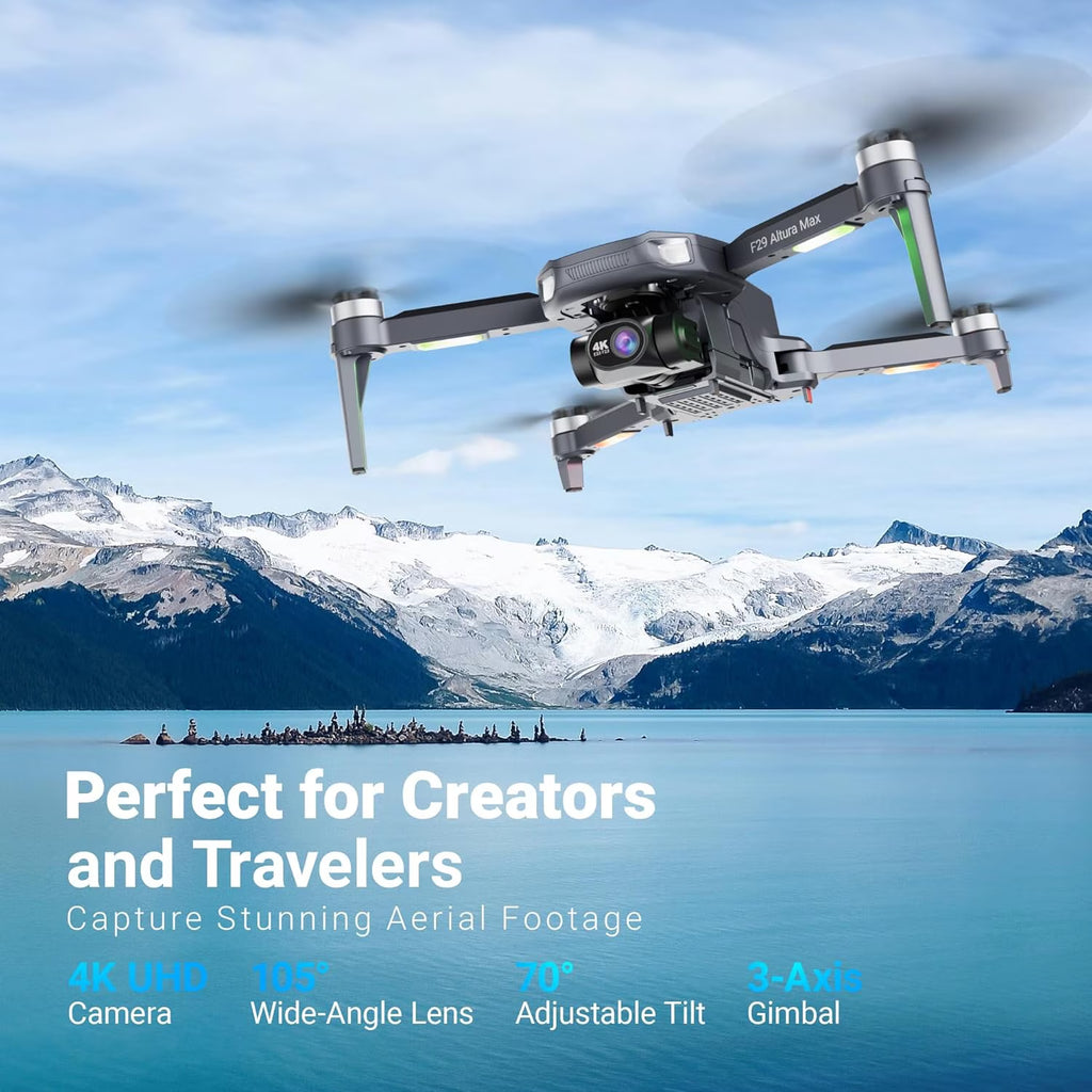 F24 Pro GPS Drones for Adults with Camera, 4K RC Drone with 30-Min Flight and 1600 Ft Range, Foldable, Black